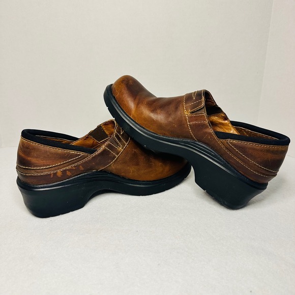 Ariat Santa Cruz Brown Leather Mules Clogs Women US 6.5 B Comfort Shoes - Picture 5 of 7